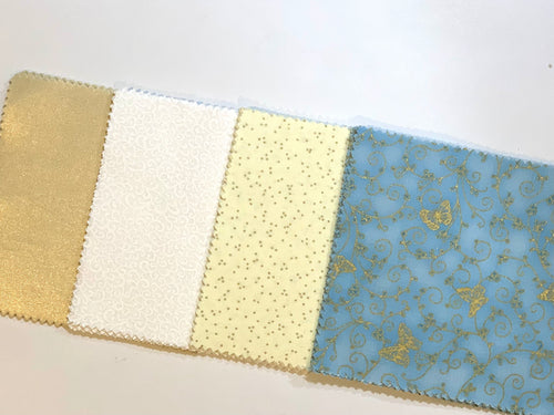 Light Blue and Gold Butterflies Wedding Message Quilt Kit - Gold Butterfly Wedding Guest Book Quilt - Wedding Keepsake - Wedding Guest Book Alternative