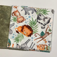 Load image into Gallery viewer, Baby Safari Animals Message Quilt Kit - Baby Shower Quilt Kit - Baby Keepsake - Lion Message Quilt Kit - Safari Animal Blanket - Crazy4Claire