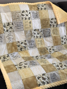 Gray and White Swans Wedding Message Quilt Kit - Wedding Guest Book Quilt - Wedding Keepsake