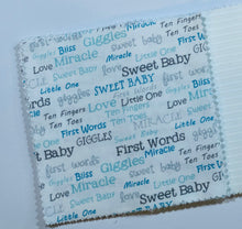 Load image into Gallery viewer, Blue Baby Boy Message Quilt Kit - Baby Words Baby Shower Quilt Kit - Baby Shower Gift - Keepsake