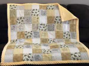 Gray and White Wedding Message Quilt Kit - Adult Keepsake Blanket - Wedding Guestbook Alternative