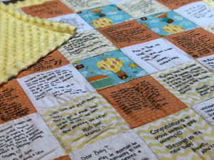 Yellow Stars Message Quilt Kit - Star Baby Shower Quilt Kit - Newborn Gift - Baby Shower Keepsake